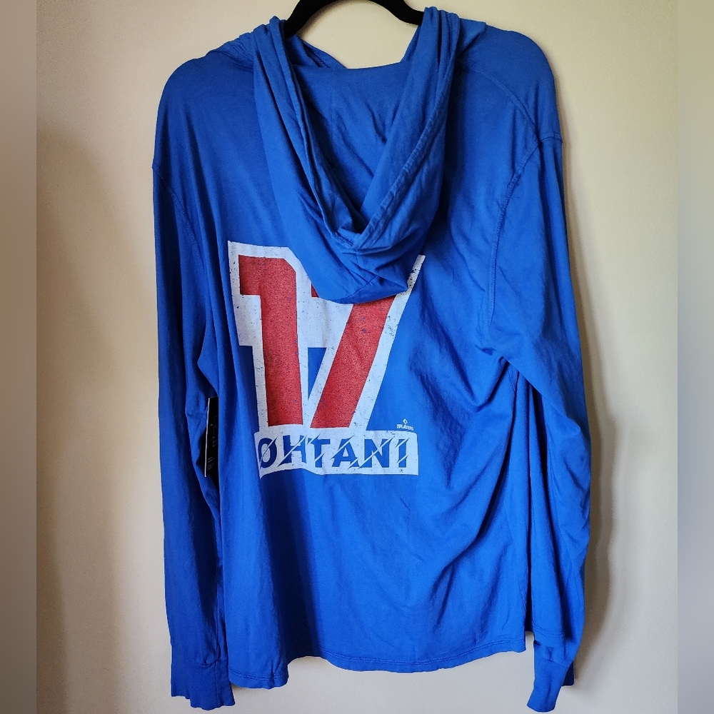 Brand New Majestic Threads Royal MLB LA Dodgers Ohtani Long Sleeve Hooded - Picture 3 of 5